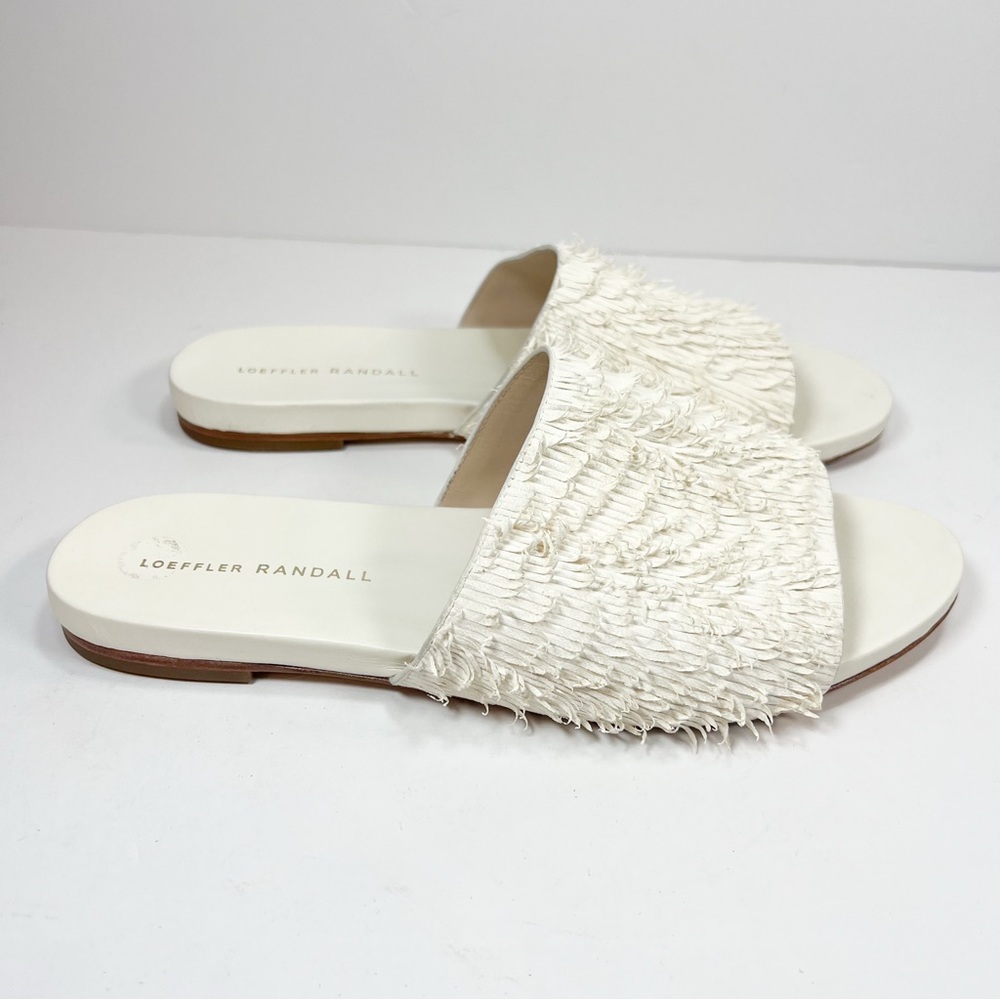 Loeffler Randall Ava Ivory Fringe Slide Sandals size 9.5 - Picture 7 of 14